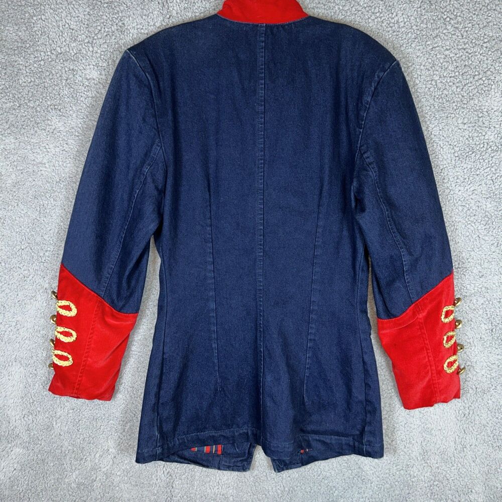 Vintage Unique Jacket From Don’t Stop Size Medium Denim & Velvet Missing Button - Picture 9 of 16